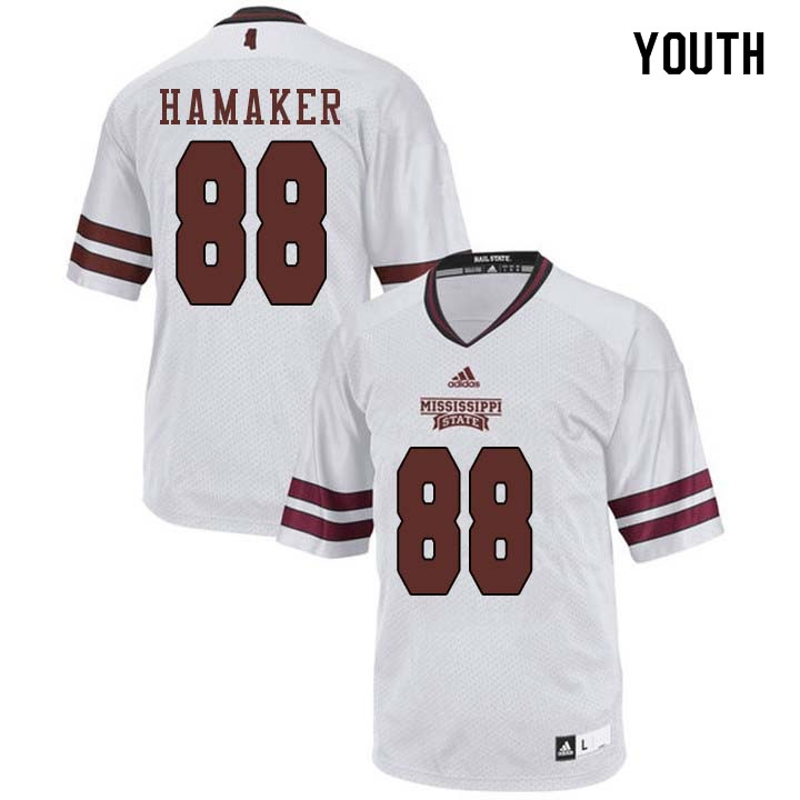 Youth #88 Aaron Hamaker Mississippi State Bulldogs College Football Jerseys Sale-White - Click Image to Close